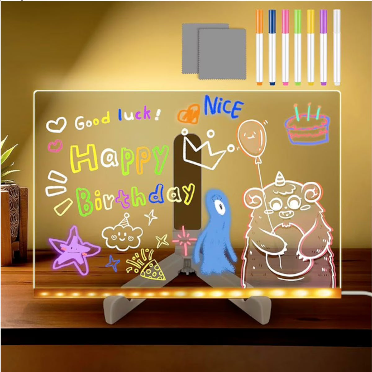 NeonMagic™ – Pizarra LED Transparente para Niños