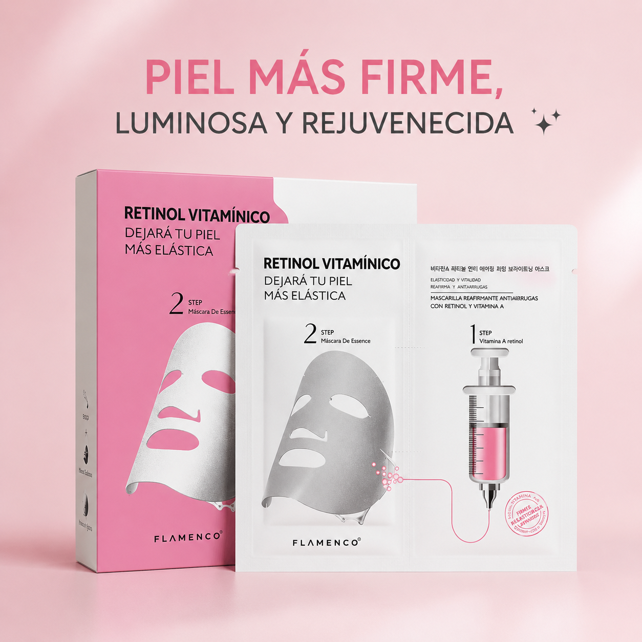 Flamenco® Mascarilla Facial Retinol + Vitamina A (10 Un)