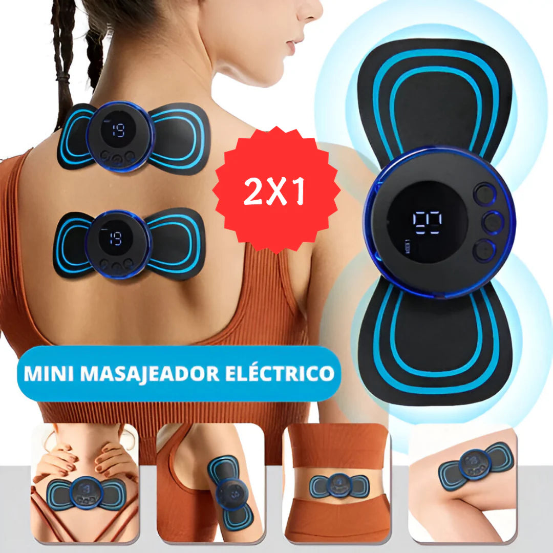 Mini Masajeador Eléctrico Portátil EMS 2x1