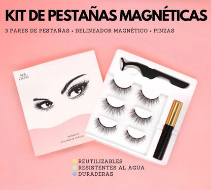 Pack Pestañas Magnéticas Reutilizables con Delineador