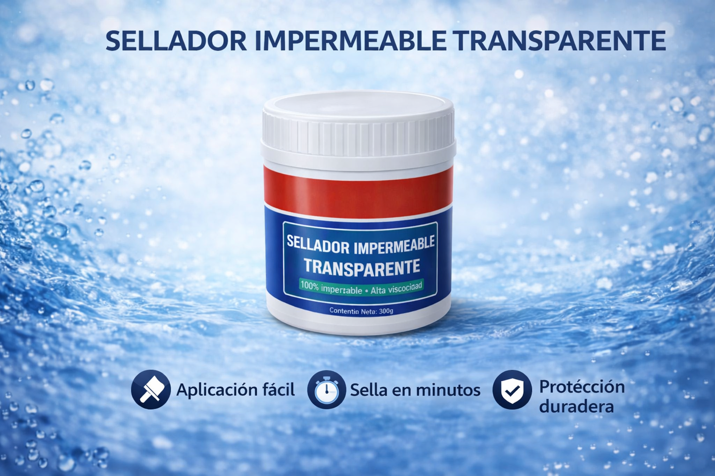 AquaFix™ Sellador Impermeable Transparente Antifiltraciones 300g