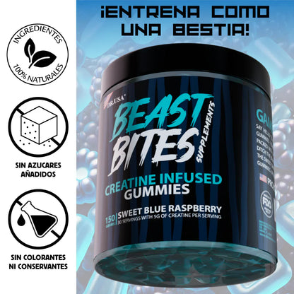 Beast Bites – Gomitas de Creatina Blue Raspberry