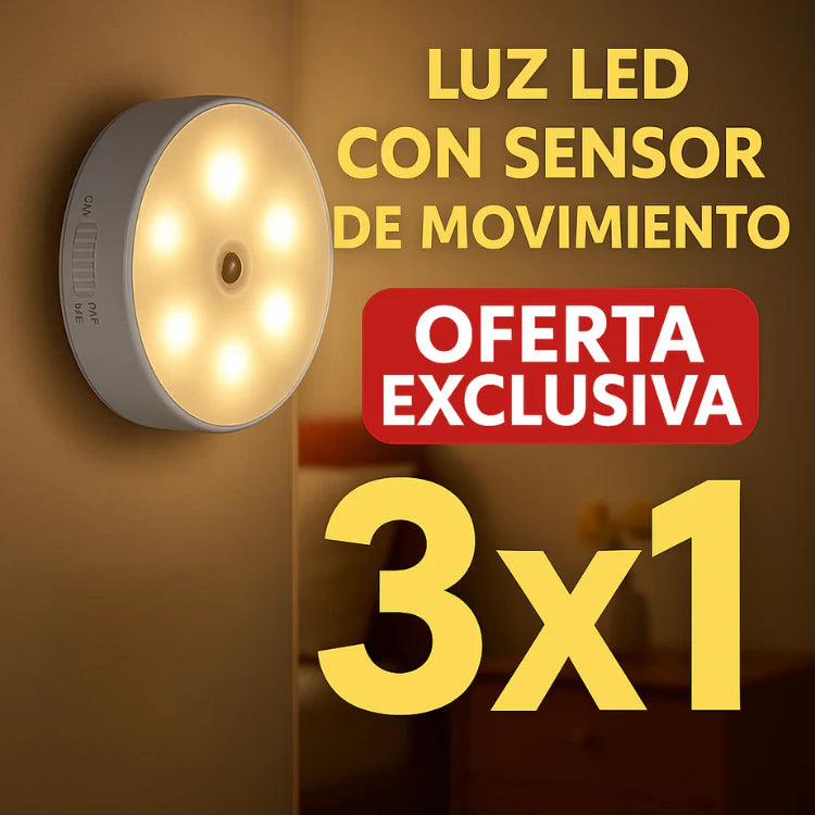 Lámpara LED con sensor de movimiento (Pack x3)