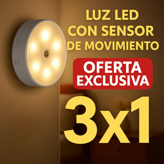 Lámpara LED con sensor de movimiento (Pack x3)